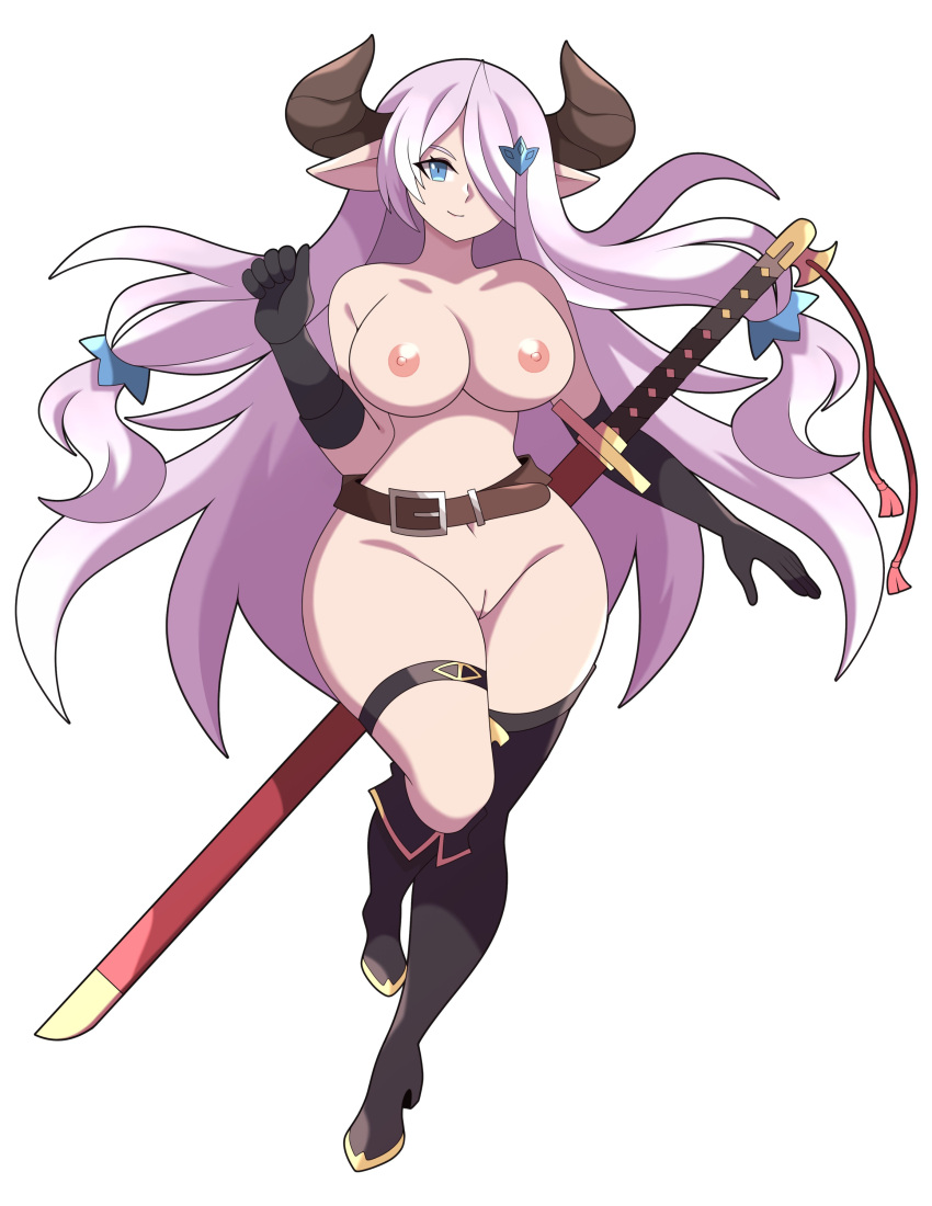 abysswatchers breasts female female_only granblue_fantasy hair_over_one_eye narmaya_(granblue_fantasy) nipples solo tagme