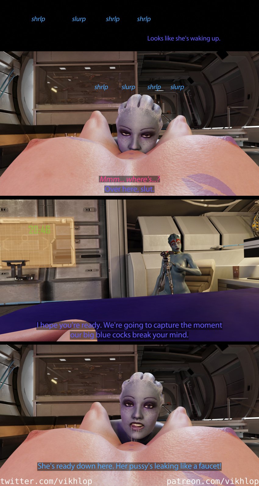 1girls 2futas 3d alien_girl asari asari_futanari asphyxiation athletic_female athletic_futanari big_breasts big_penis blender blender_(software) blue_skin camera comic comic_page commander_shepard cunnilingus english english_text female female_protagonist femshep forceful futa_on_female futanari human interspecies liara_t'soni mass_effect nude_futanari pale-skinned_female panties recording romantic samara short_hair threesome vikhlop