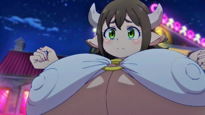 2020 animal_ears anime_screencap bovine cow_girl cow_horns ginny_(ishuzoku_reviewers) guinea_(ishuzoku_reviewers) horns ishuzoku_reviewers minotaur_girl monster_girl passione_(company) screencap screenshot