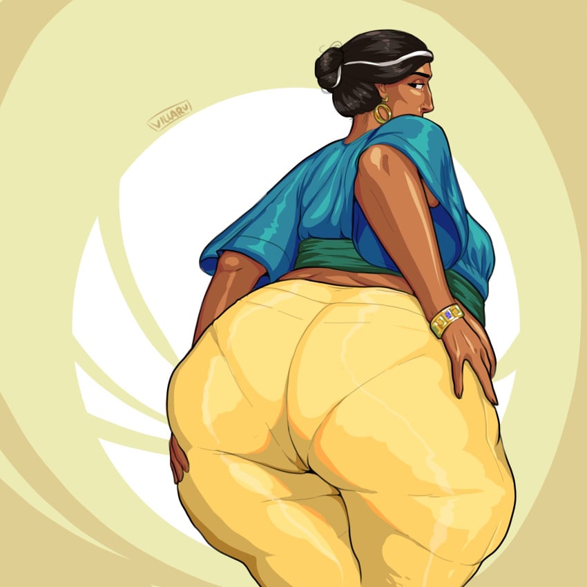 1girls ass back_view bbw big_ass black_hair bottom_heavy bubble_butt chubby dark-skinned_female dark_skin earrings fat fat_ass female female_only hand_on_ass huge_ass indian mature_female milf pantylines solo_female thick_ass thick_thighs thunder_thighs vanillaru villaru white_streak wide_hips