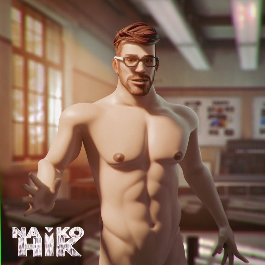 1boy 3d dilf life_is_strange male male_boobs male_breasts male_only mark_jefferson muscular_male namkohik nipples teacher