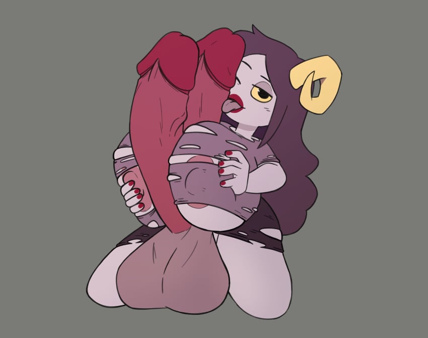 1futa 2022 2d aradia_megido areolae autopaizuri balls black_hair breast_squeeze breasts clothing commission commissioner_upload diphallia diphallism erection fellatio futa_only futanari grey_background grey_skin homestuck horns huge_breasts huge_cock hyper_breasts hyper_penis intersex kneeling large_breasts large_penis long_hair looking_at_viewer masturbation monstersquish ms_paint_adventures multi_penis one_eye_closed oral partially_clothed penis red_lips red_nails red_nipples ripped_clothing sole_futa solo solo_futa thick_thighs tongue tongue_out troll wink yellow_eyes