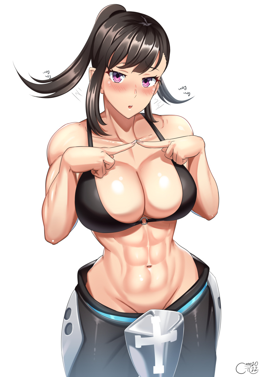 1girls 2022 abs absurd_res black_hair breasts castell enen_no_shouboutai female female_only fire_force fit fit_female hips huge_breasts long_hair muscular muscular_female oze_maki purple_eyes slim_waist thick_thighs thighs wide_hips