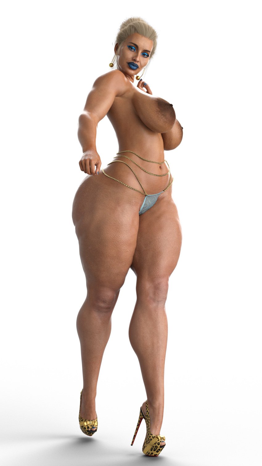 bikini bikini_bottom blackless grandmother granny hag heels high_heels huge_ass huge_breasts old_woman older_female pose posing skimpy skimpy_clothes