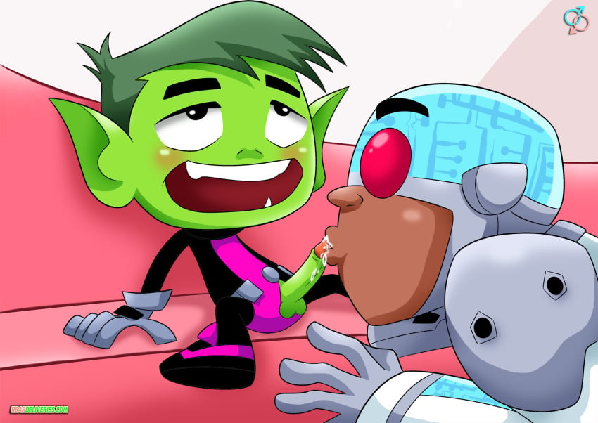 2boys balls bbmbbf beast_boy beast_boy_(teen_titans_go!) blowjob blowjob_face blush boner couch cum cum_in_mouth cyborg_(dc) dark-skinned_male dc dc_comics erection gay gloves green_hair green_skin male male/male male_only mouth_full_of_cum open_mouth oral oral_sex orgasm_face orgasm_from_oral palcomix penis penis_out pursed_lips rear_deliveries sex size_difference smooth_penis spread_legs sussy_baka teen_titans teen_titans_go tongue yaoi