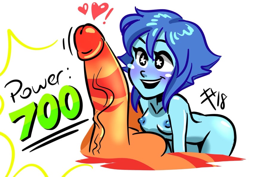 1futa 1girls alien_girl areolae artist_signature balls balls_expansion blue_skin breasts erection female female_focus futanari gigantic_penis happy heart humanoid humanoid_penis jasper_(steven_universe) lapis_lazuli_(steven_universe) milestone_celebration nipples nude nude_female penis penis_expansion petite star_pupils steven_universe text xxxubbles