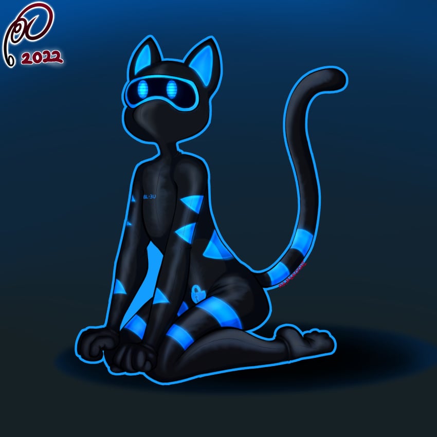 absurd_res anthro bondage bulge clothed clothing digital_media_(artwork) domestic_cat english_text felid feline felis hi_res lock_bulge lock_symbol male mammal null_bulge ramerooni rubber rubber_clothing rubber_suit simple_background solo text tight_clothing