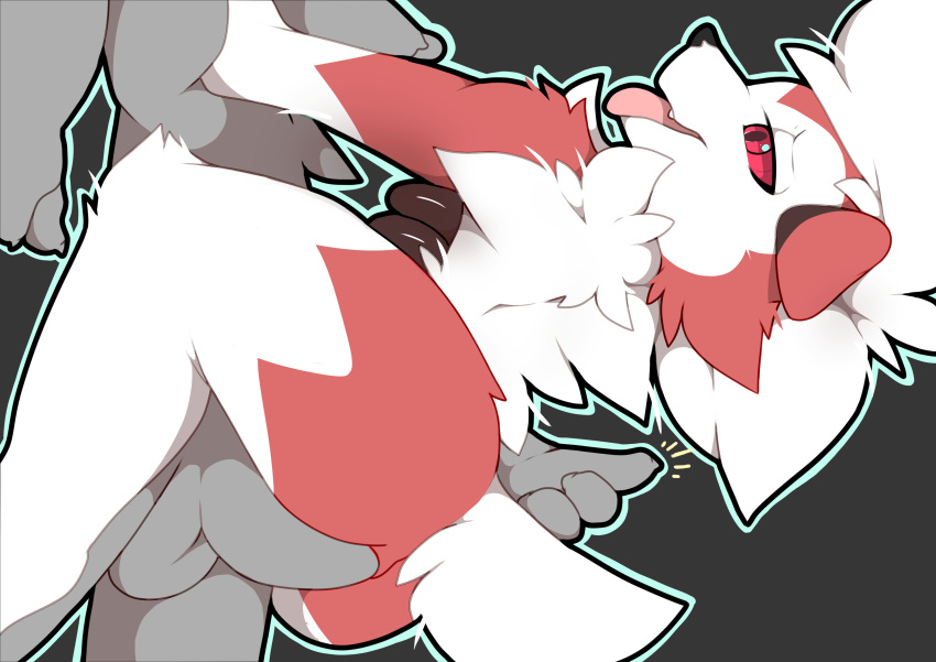 absurd_res anal anal_sex anthro ass balls canid canine fur genitals hi_res lycanroc male male/male mammal midnight_lycanroc nintendo penetration penis pokémon_(species) pokemon rear_view saljidark simple_background video_games