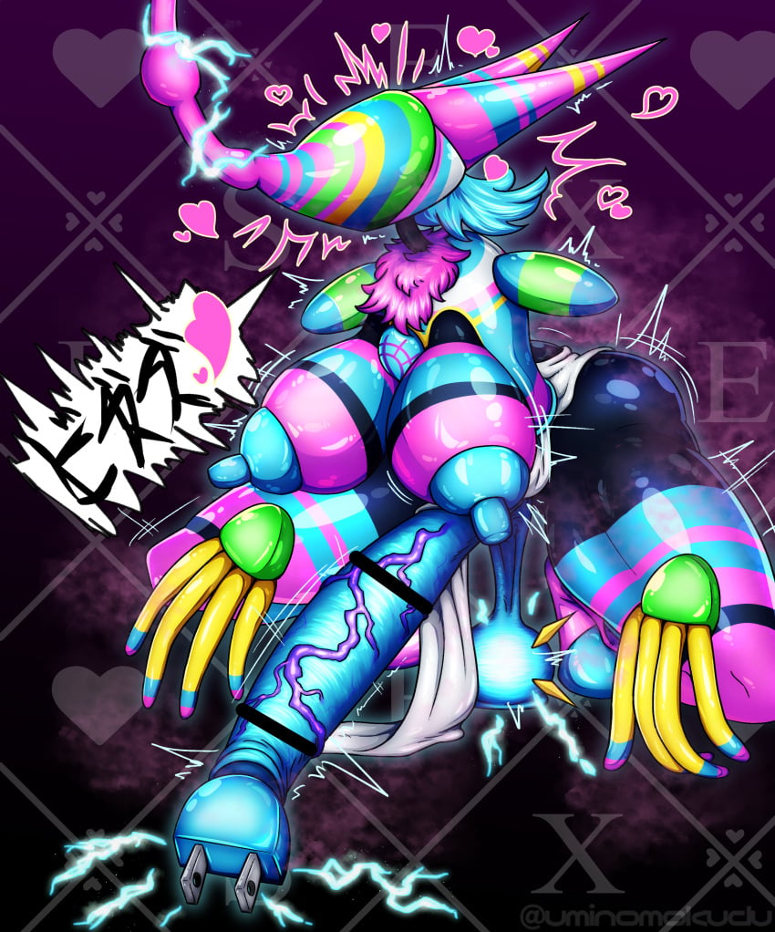 ass_expansion assimilation big_breasts brainwashing breast_expansion corruption deltarune expansion female fetish futanari gross huge_ass huge_breasts identity_death nipples penis post_transformation skin_color_change spread_legs squatting tasque_manager_(deltarune) testicles thick_thighs thigh_expansion transformation uminomokudu werewire wide_hips