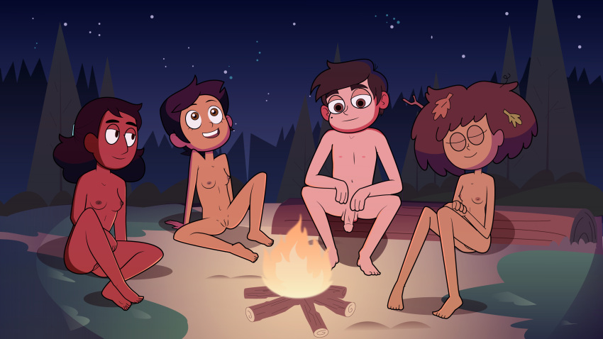 1boy 2019 3girls amphibia anne_boonchuy areolae asian asian_female barefoot barefoot_on_grass breasts brown-skinned_female brown-skinned_male brown_skin campfire camping caribbean cartoon_network casual casual_nudity closed_eyes completely_nude connie_maheswaran crossover dark-skinned_female dark_skin disney disney_channel disney_xd erection feet female fireplace forest group group_nudity harem human indian indian_female latina latino log luz_noceda male marco_diaz naked_with_friends night nipples nonsexual_nudity nude nude_female nude_male nudist outdoor_nudity outdoors public relaxing sitting star_vs_the_forces_of_evil steven_universe straight_hair supermirukuu thai thai_female the_owl_house toes vagina veiny_penis warm wholesome wholesome_nudity