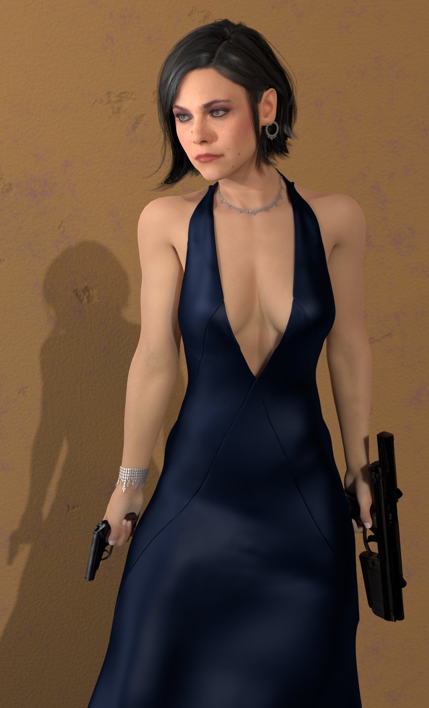 3d ana_de_armas brown_hair call_of_duty call_of_duty_black_ops_cold_war dress helen_park_(cod) james_bond_(series) paloma