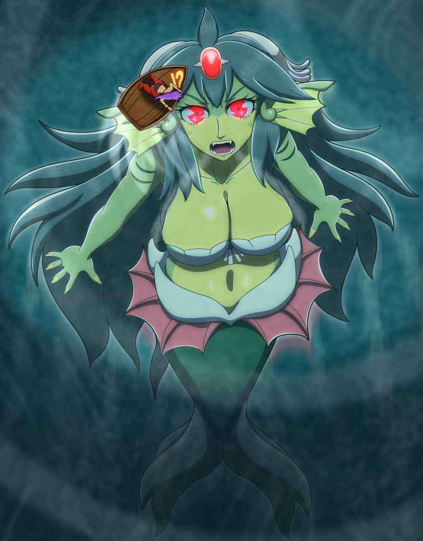 giantess giga_mermaid justdrawingjake large_breasts shantae smooth_skin