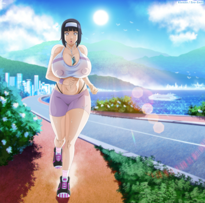 1girls big_breasts boruto:_naruto_next_generations breasts busty cleavage curvaceous curvy curvy_body curvy_female curvy_figure curvy_hips ero-enzo female female_focus female_only huge_breasts hyuuga_hinata jogging jogging_pants large_breasts milf mother naruto naruto_(series) nipples nipples_visible_through_clothing rtenzo short_hair shorts shounen_jump slim_waist solo solo_female sweat sweating sweaty thick_thighs thighs venus_body voluptuous wide_hips