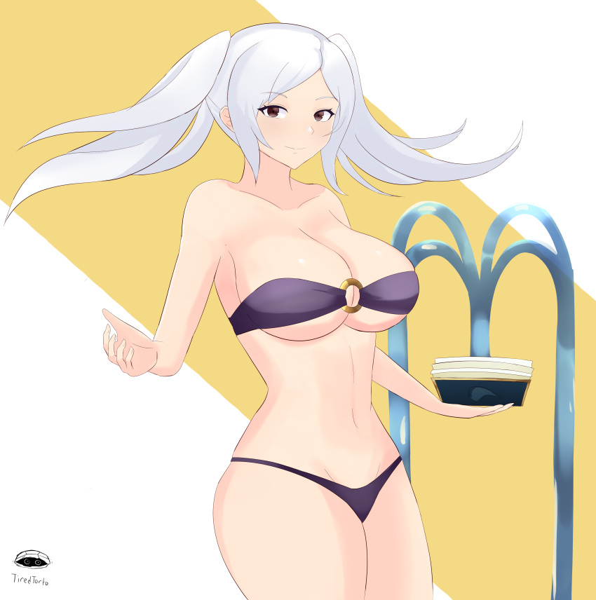 1girls alternate_costume big_breasts bikini cleavage female female_only fire_emblem fire_emblem_awakening fire_emblem_heroes large_breasts nintendo o-ring o-ring_bikini official_alternate_costume purple_bikini purple_swimsuit robin_(female)_(summer)_(fire_emblem) robin_(fire_emblem) robin_(fire_emblem)_(female) solo swimsuit tiredtorto twintails