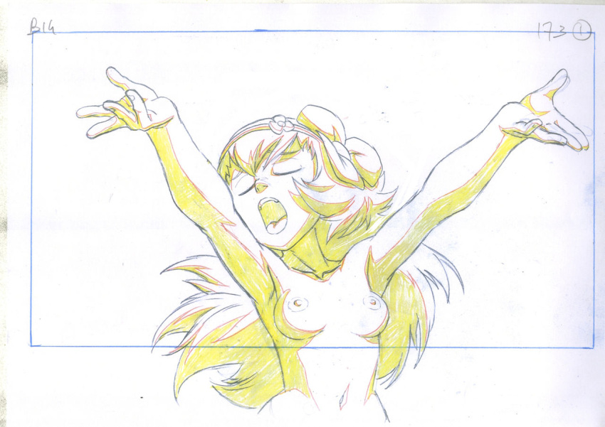 1girls amalia arms_up bath bathing breasts closed_eyes concept_art flower_in_hair long_hair naked naked_female nipples nude nude_female official_art open_mouth princess_amalia_sheran_sharm sadida singing solo solo_female solo_focus storyboard uncensored wakfu