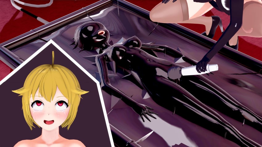 16:9 1920x1080 2020s 2021 2girls 3d 3d_(artwork) 5_fingers ahe_gao black_latex blonde_hair breasts eyes female female_focus female_only femdom femsub hair happy high_heels hitachi_magic_wand holding_object holding_vibrator human human_only ibuki_tsubasa idolmaster indoors inside_view koikatsu latex laying_down looking_pleasured open_eyes open_mouth page_4 pink_eyes png smile stockings tears tears_of_pleasure the_idolm@ster the_idolm@ster_million_live! vacuum vacuum_bed vibrator vibrator_on_pussy wireless_vibrator yuri