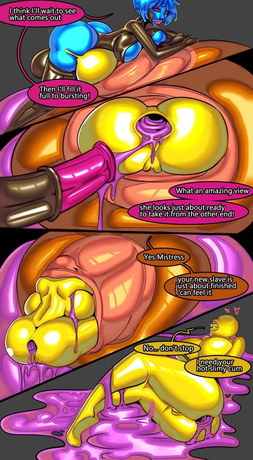 ass_expansion bimbo bimbofication breast_expansion breasts corruption dildo dolly_(zxc) futanari futanarization hazmat_creature lactation latex_corruption male_to_futa mr._science_guy_(zxc) navel orgasm penetration slime slime_girl sucking_nipples zxc