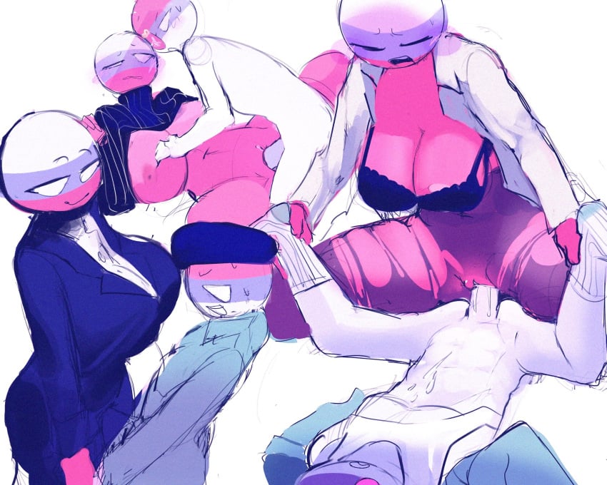 2022 anthro big_breasts breasts business_woman countryhumans countryhumans_girl dubious_consent female femdom larger_female oceanic_pallete ripped_clothing russia_(countryhumans) serbia_(countryhumans) size_difference smaller_male straight turtleneck_sweater