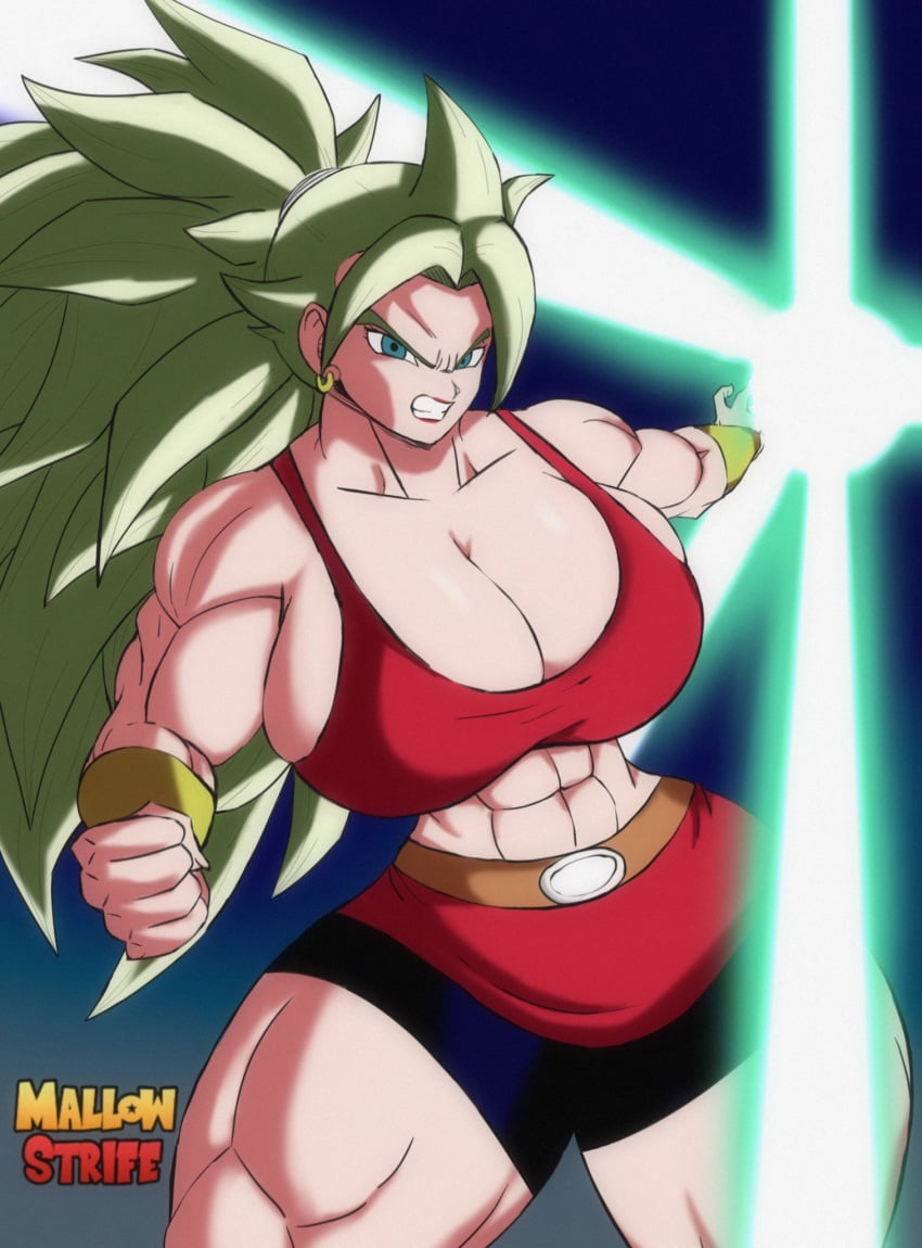 1girls big_breasts breasts dragon_ball dragon_ball_super huge_breasts kale kale_(berserker) legendary_super_saiyan mallow_strife muscular_female super_saiyan_3 thick_thighs