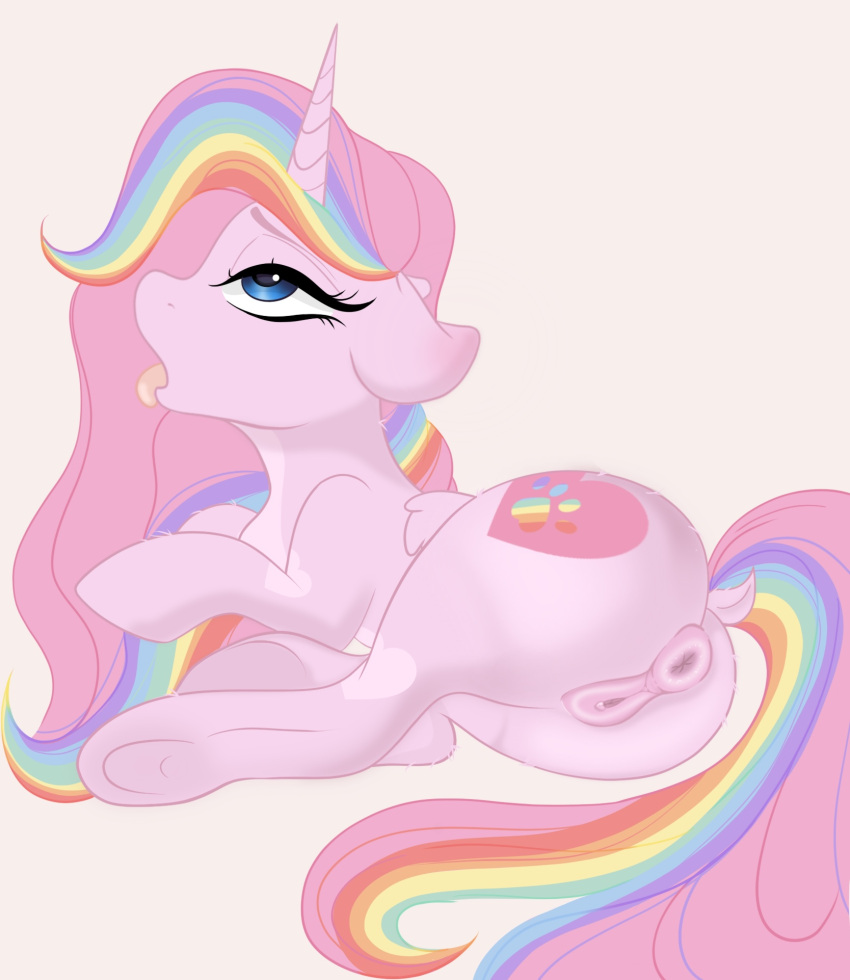 ahe_gao alicorn anus equid equine fan_character female feral genitals hasbro hi_res horn horse looking_pleasured mammal my_little_pony pinksatin pony puffy_anus solo wings