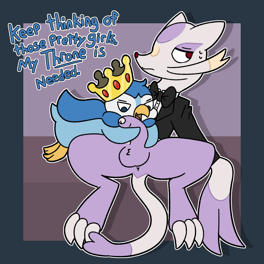 anthro avian bird bottomless butler_wesley clothed clothing duo encouragement feral flaccid genitals handjob hi_res male male/male mienshao nervous nintendo orientation_play otterjunk penile penis piplup pokémon_(species) pokemon pokemon_(species) prince_waddle sex text video_games