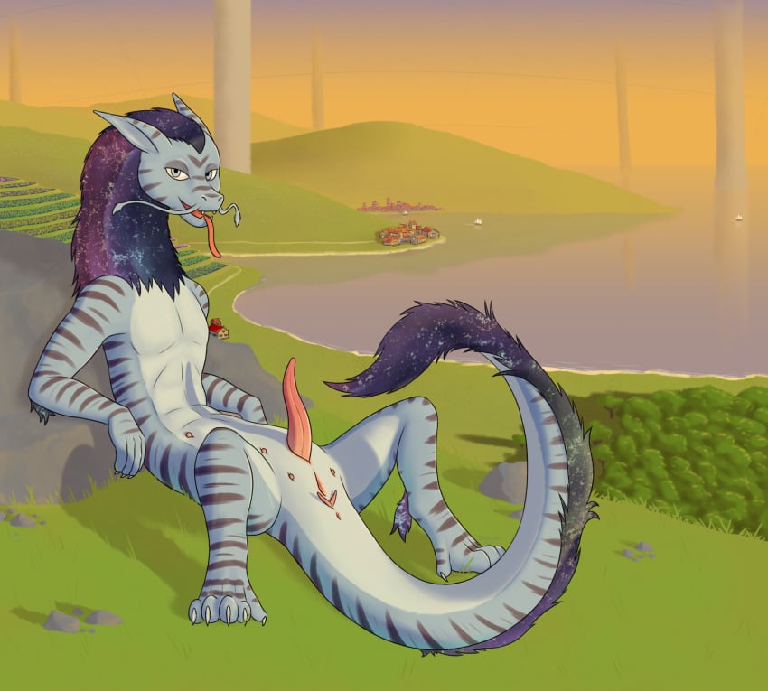 anthro blue_body blue_eyes claws cuntboy cuntboy_sans_balls dawnlux dragon eastern_dragon erection fantasy feral genitals herm hermaphrodite hi_res intersex light_gaping looking_at_viewer maleherm mane markings multi_genitalia mythological_creature mythological_scalie mythology nipple_slit open_mouth penis penis_slit pussy scalie space_hair spinnerets striped_body striped_markings striped_tail stripes tail tail_markings tail_tuft teeth toe_claws tongue tuft