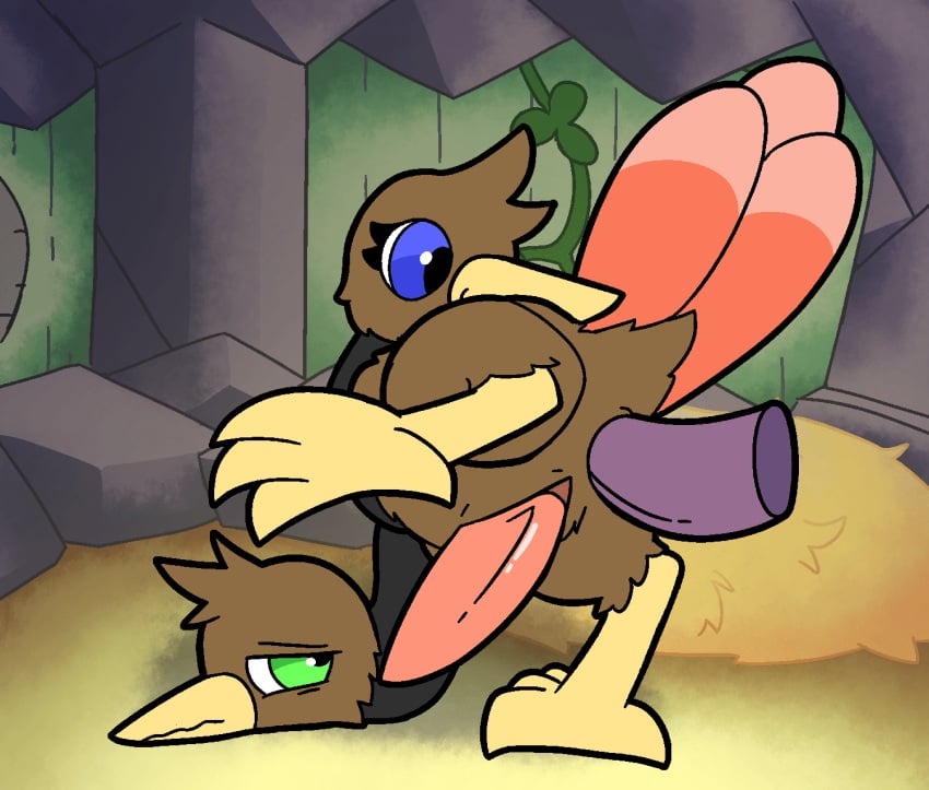 anal animal_genitalia animated anus beak bodily_fluids digital_media_(artwork) doduo duo erection feathers feet feral generation_1_pokemon genital_fluids genital_slit genitals group grunting hi_res hydra_problems inside loop male male/male nintendo offscreen_male orientation_play otterjunk penetration penis pokemon pokemon_(species) roxanne_(otterjunk) sex tagme tail tail_feathers talons tapering_penis toes trio