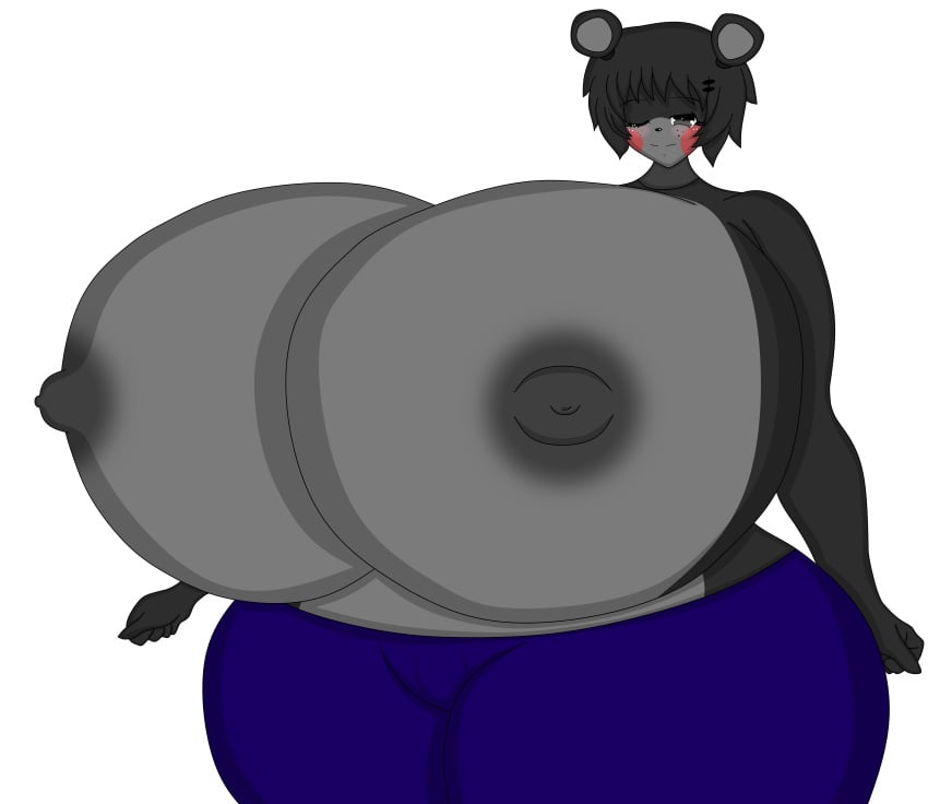1girls alternate_color alternative_version alternative_version_available big_thighs black_outline blue_pants blue_yoga_pants blush blush blushing_female breasts breasts_bigger_than_head erect_nipples female female_only fingers five_nights_at_freddy's five_nights_in_anime fnaf fnia hair hands huge_breasts lefty lefty_(fnaf) neck nipples presenting_breasts red_cheeks scottgames short_hair short_hair_female shoulder smile smiley_face solo solo_female tagme tagme_(artist) thighs transparent transparent_png wink yoga_pants