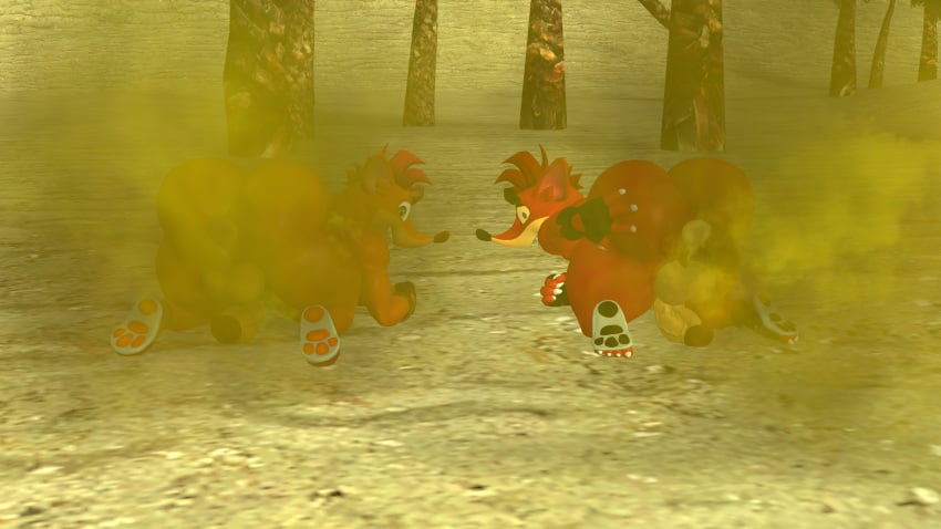 2020s 2025 2boys 3d all_fours anthro anus ass balls bandicoot beach big_ass commission crash_(series) crash_bandicoot evil_crash fart fart_cloud fart_fetish fingerless_gloves footwear green_eyes kane_brent_koopa male male_only marsupial paws penis source_filmmaker spreading_ass torn_footwear veiny_penis video_games