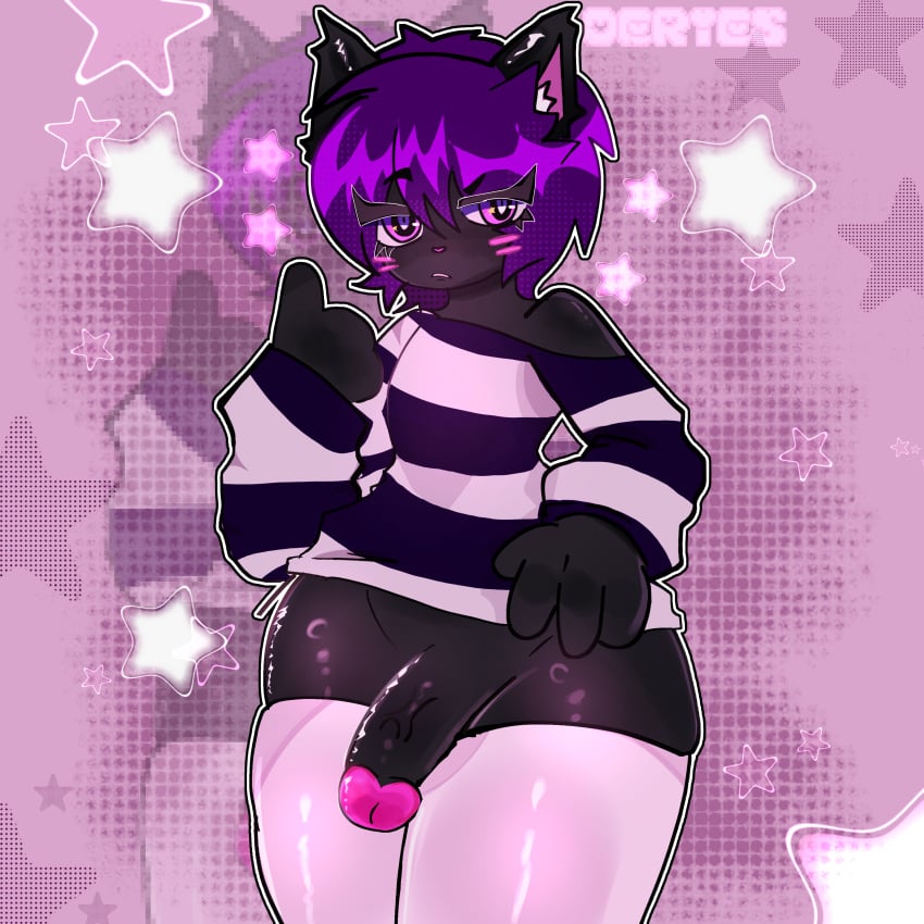 boy cat_ears cock femboy femboy_only femboys furry_femboy furry_male kawaii male malino_species pink_eyes pretty_blood stockings thick_legs thick_thighs zoey_(pretty_blood)