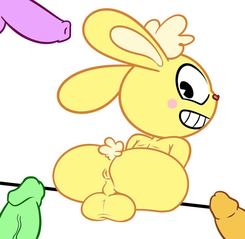 2018 anal balls beaver buckteeth cuddles_(htf) digital_media_(artwork) disco_bear_(htf) edit english_text flippy_(htf) fur genitals green_body green_fur group happy_tree_friends hi_res hollowedden lagomorph leporid male male/male mammal nude penis rabbit rodent sex smile teeth text toothy_(htf) url ursid widescreen yellow_body