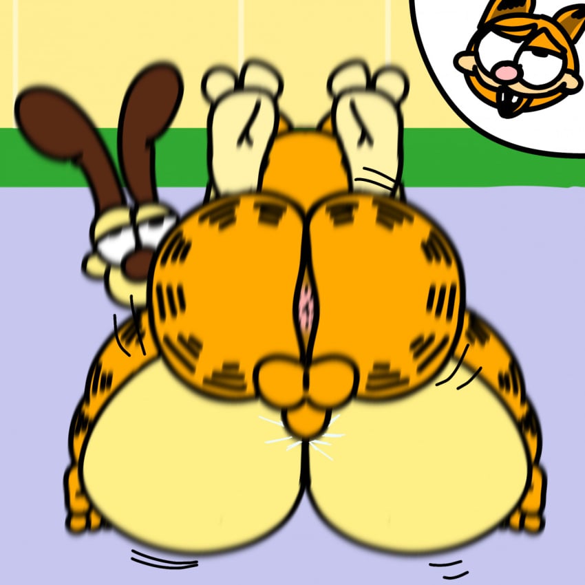 2boys exposed_anus feline fucking garfield_(series) garfield_the_cat gay gay_sex male male_only nickelodeon odie pleased pleased_expression redsheep yaoi yellow_body yellow_fur