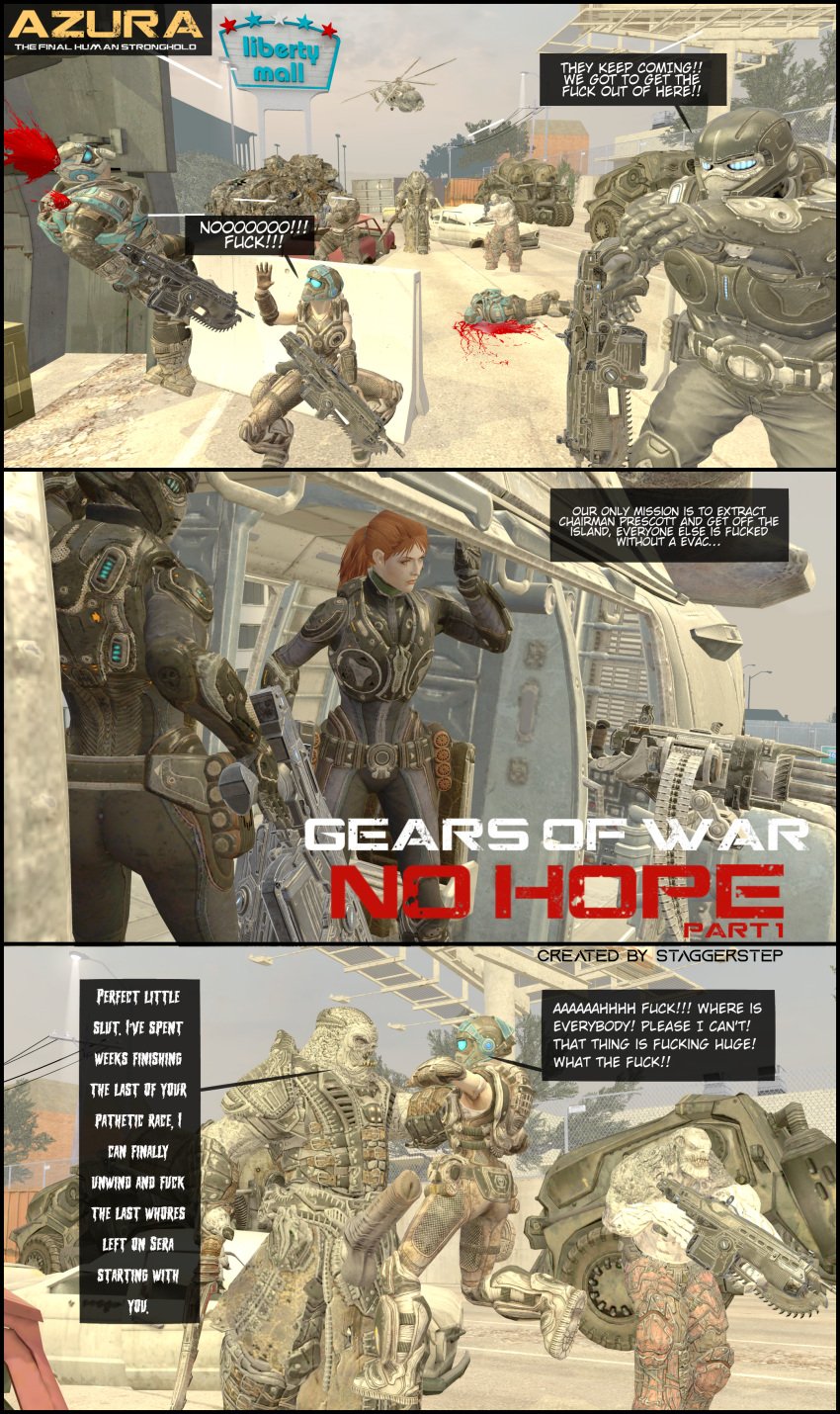 comic death gears gears_of_war guro locust_(gears_of_war) male male_death necrophilia