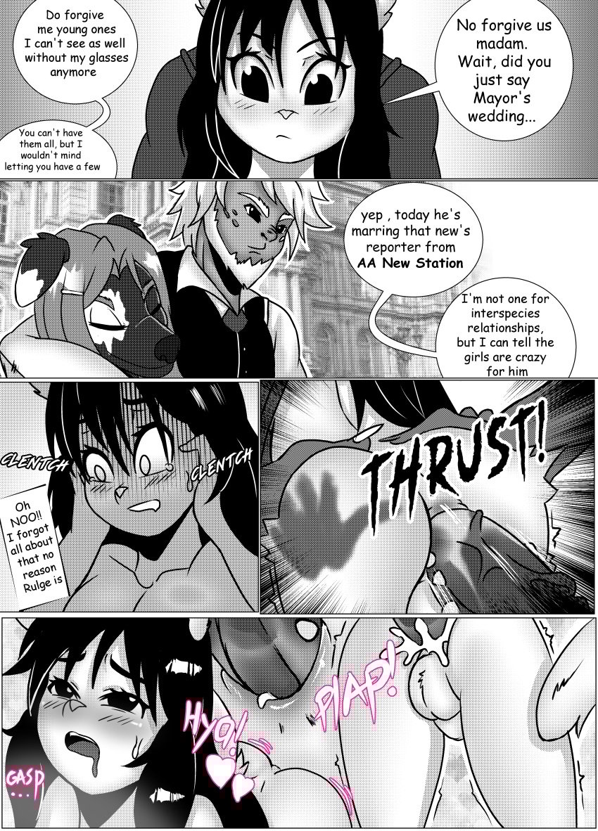 absurd_res anal anal_sex anthro aroused bossy canid canine clothed clothing comic darkfang100 darkfangcomics domestic_pig dragon duo exhibitionism felid feline femboy hair hi_res long_hair male male/male mammal mythological_creature mythological_scalie mythology nervous penetration public public_nudity public_sex remi_the_feline rulge_the_dragon scalie scared screentone sex suid suine sus_(pig) white_hair