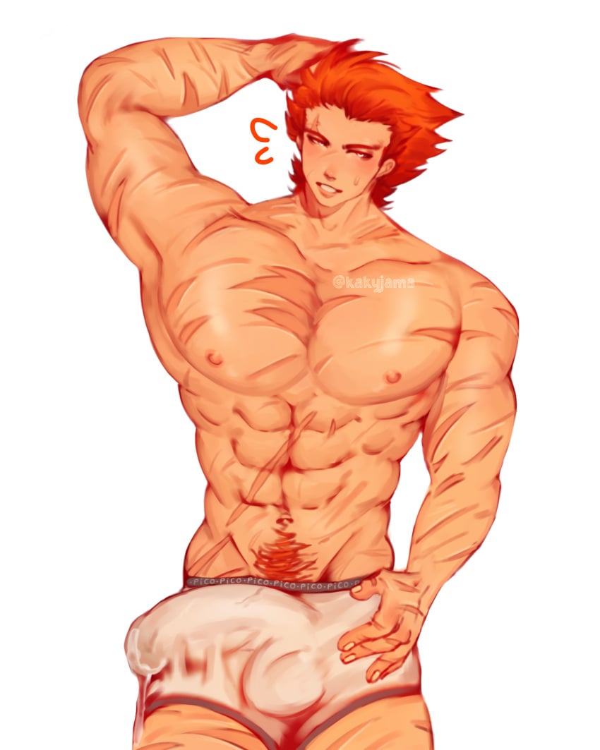 boxers half_naked kakyjama male_only pico_(newgrounds) sweat sweating wet