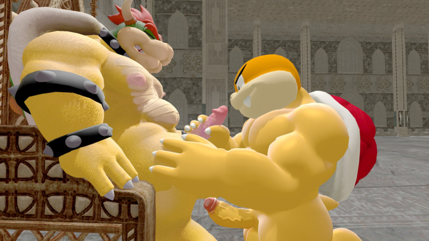 2boys 3d 3d_(artwork) anthro anthrofied balls ballsack bara boom_boom_(mario) bottomless bottomless_male bowser completely_nude completely_nude_male erect_nipples erect_penis erection father_and_son furry_only gay gay_sex homosexual inferno-charz looking_at_penis looking_pleasured male male/male male_nipples male_only mario_(series) muscular muscular_anthro muscular_male nintendo no_humans nude nude_male pecs pectorals penis penis_out sfm source_filmmaker testicles veiny veiny_penis yaoi