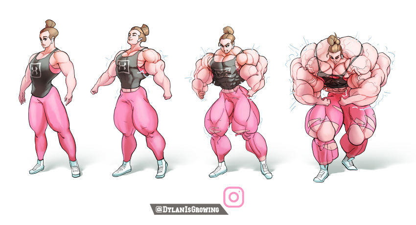 female flexing growth growth_sequence hyper_muscles muscle_growth muscular_arms muscular_female muscular_legs muscular_thighs tagme what_a_mass!