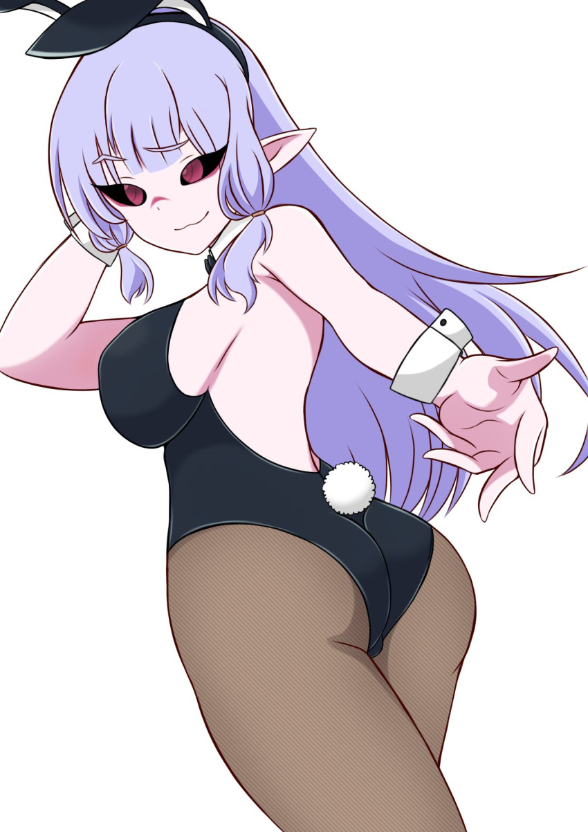 bunny_ears bunnysuit purple_hair srfritos23 white_background