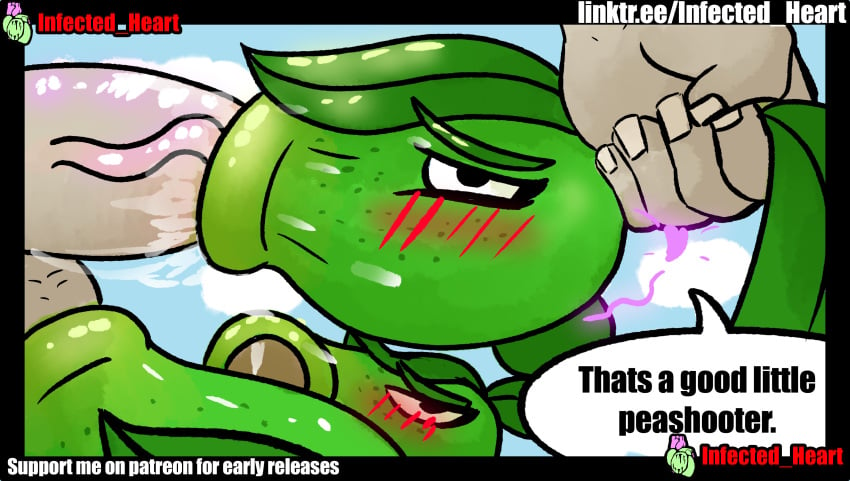 blowjob blush female infected_heart peashooter_(pvz) plant plantie plants_vs_zombies threepeater_(pvz)