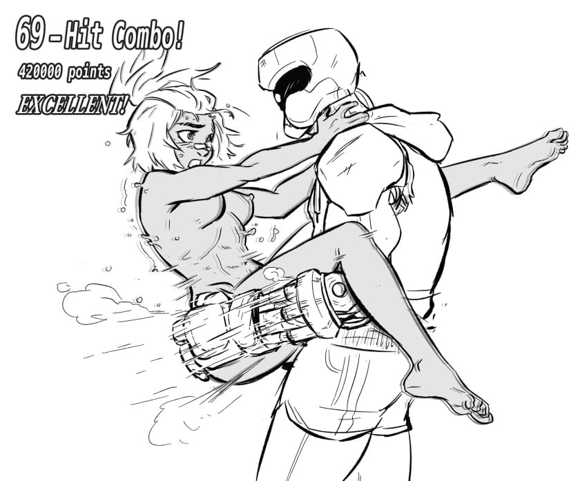 1boy 1girls beck_(spicymancer) domination female female_human fighting_game human human_penetrated male motion_lines original original_character robot robot_boy robot_humanoid robot_on_human robot_penis rough_sex sex_machine shoto_(spicymancer) spicymancer stand_and_carry_position standing straight suspended_congress vaginal_penetration