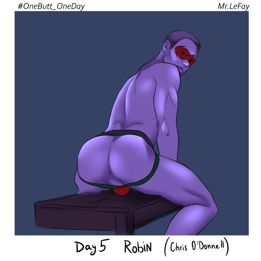 1boy actor ass batman_and_robin celebrity chris_o’donnell_(actor) dc dc_comics dick_grayson hole_(anatomy) male male_only masked mr._le_fay onebutt_oneday_2022 posing robin_(dc) robin_(dick_grayson) teasing