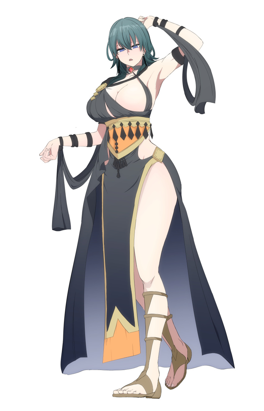 1girls alternate_costume alternate_version_available blank_eyes blue_eyes blue_hair brainwashing byleth_(fire_emblem) byleth_(fire_emblem)_(female) cleavage dancer dancer_(three_houses) dancer_outfit empty_eyes female female_only fire_emblem fire_emblem:_three_houses harem_outfit hypnosis large_breasts light_skin mind_control nintendo official_alternate_costume sandals simple_background skimpy skimpy_clothes solo white_background ze_r0_ze_r0