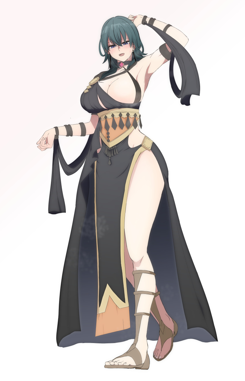 1girls alternate_costume alternate_version_available blue_eyes blue_hair brainwashing byleth_(fire_emblem) byleth_(fire_emblem)_(female) cleavage dancer dancer_(three_houses) dancer_outfit female female_only fire_emblem fire_emblem:_three_houses harem_outfit hypnosis large_breasts light_skin mind_control nintendo official_alternate_costume sandals simple_background skimpy skimpy_clothes solo white_background ze_r0_ze_r0