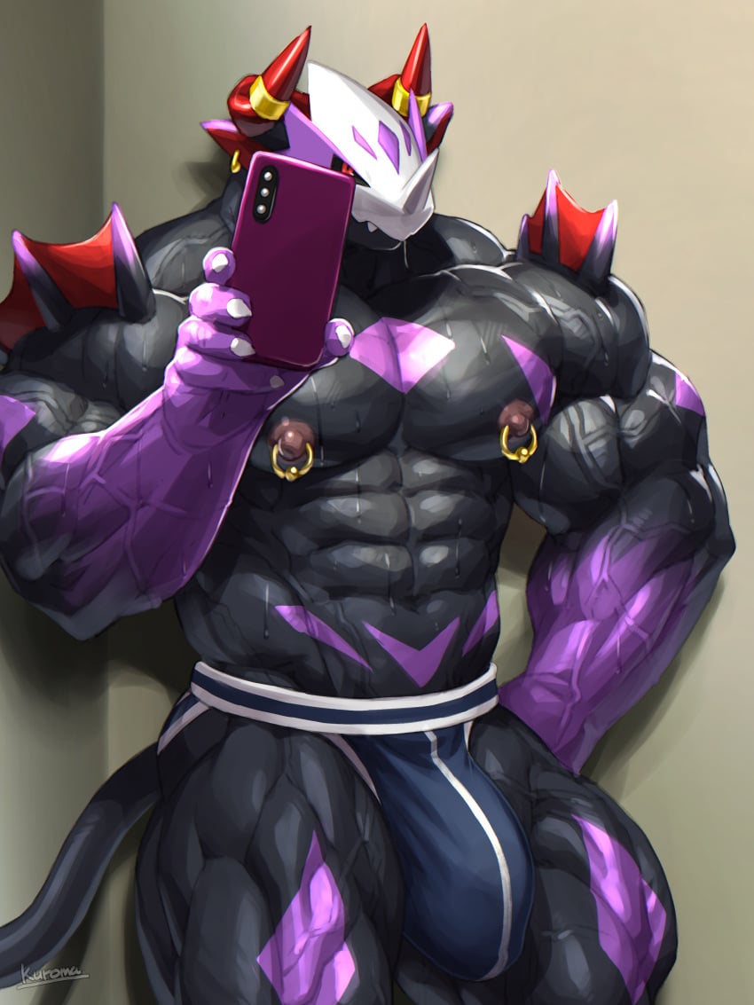 abs biceps bodybuilder furry gay kurogonart kuroma male male_focus male_only muscle muscles muscular muscular_arms muscular_ass muscular_back muscular_legs muscular_male muscular_thighs nipples pecs savaran_(kuroma) veins