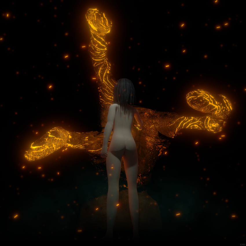 1girls ass ass_focus bubble_butt elden_ring female female_only frenzied_flame fromsoftware nude nude_female tarnished three_fingers_(elden_ring)