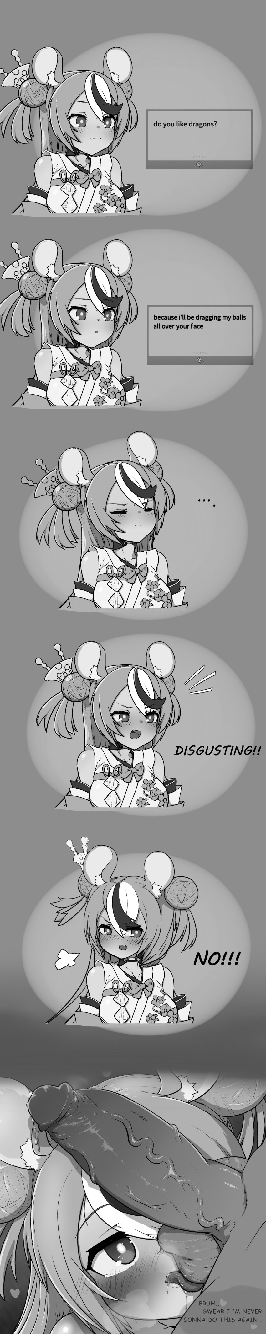 1boy 1girls angry animal_ears ball_worship balls_on_face bangs blush bow comic deez_nutz detached_sleeves double_bun embarrassed english_text fanart female floral_print flower full-face_blush full_body goodone grayscale hair_between_eyes hair_flower hair_ornament hair_stick hakos_baelz hakos_baelz_(new_year) highres hololive hololive_english hololive_english_-council- hololive_english_-promise- japanese_clothes joke kimono licking licking_testicles long_hair long_sleeves male marshmallow-qa meme mouse_ears oral penis penis_awe penis_on_face precum pun ribbon saliva simple_background smile solo_focus straight streaked_hair streamer tall_image testicles_on_face text tongue_out two_side_up veins virtual_youtuber vtuber