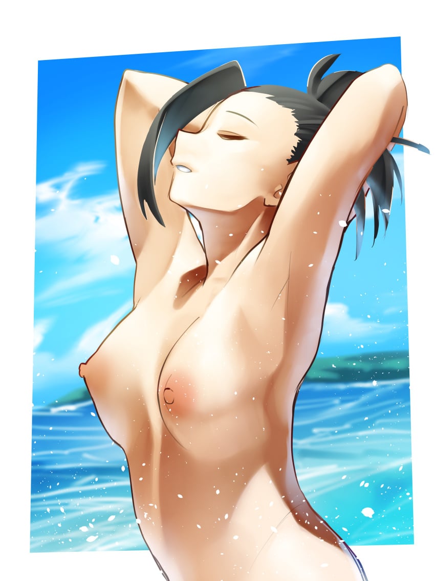 black_hair momo_yaoyorozu my_hero_academia naked nude_female poco_(artist)