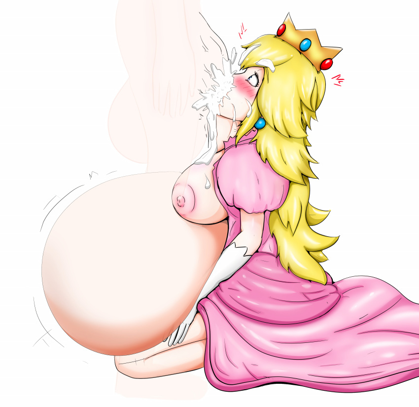 cumflated_belly cumflation escapefromexpansion hyper_cumflation inflation mario_(series) massive_belly princess_peach white_background