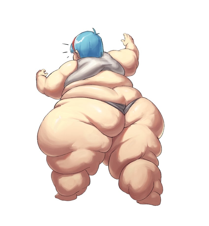 1girls ass back_view bbw big_ass blue_hair bulma_briefs bulma_briefs_(frieza_saga) dragon_ball dragon_ball_z fat fat_ass female huge_ass morbidly_obese obese overweight softon solo_female thick_thighs thighs thunder_thighs