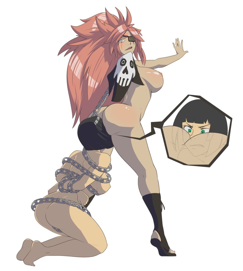 2girls amputee anal_vore arms_behind_back ass ass_on_face baiken bdsm big_ass big_breasts bigmonkus black_hair bondage breasts dark-skinned_female dark_skin eyepatch face_in_ass female female_only femdom fetish green_eyes guilty_gear i-no idolmonkeh imminent_vore light-skinned_female light_skin long_hair multiple_girls pink_eyes pink_hair short_hair white_hair